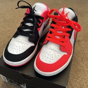 Nike Air Jordan 1 Low Infrared Black White Sneakers.
